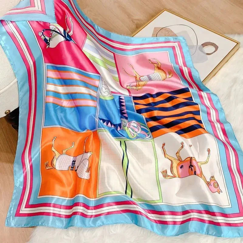 Equestrian Print Scarf - 90x90cm-Furbaby Friends Gifts