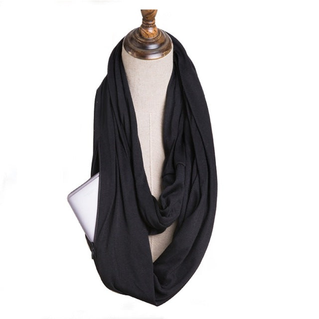 Infinity Scarf with Zippered Pocket