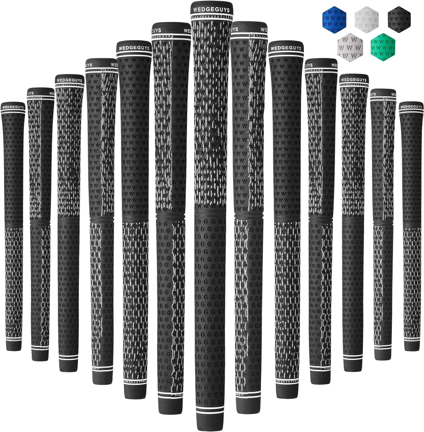 Wedge Guys DC Tour Golf Grips – 4 Grip Zones for Supreme Comfort & Control - All-Weather Performance Golf Club Grips Replacement for Regripping Wedges Drivers Irons Woods Hybrids, Midsize or Standard