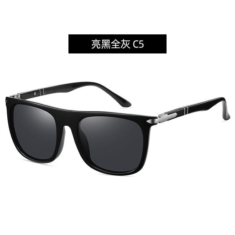 Yimaruili Unisex Full Rim Square Tr 90 Polarized Sunglasses C3055 Sunglasses Yimaruili Sunglasses Brihgt Black C5 Other