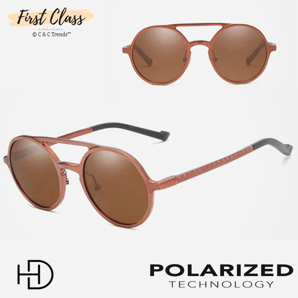Aluminum Polarized Retro Round Sunglasses