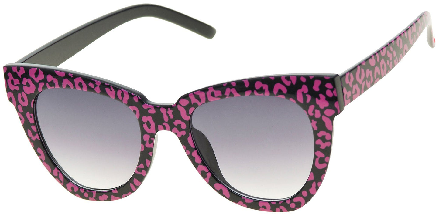 Betsey Johnson Party In The Front Pink Leopard Print Black Cat Eye Ladies Sunglasses