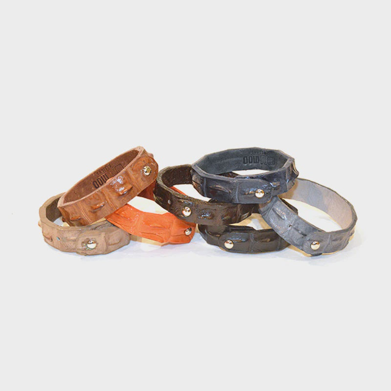 Black Croc Skinny Cuff