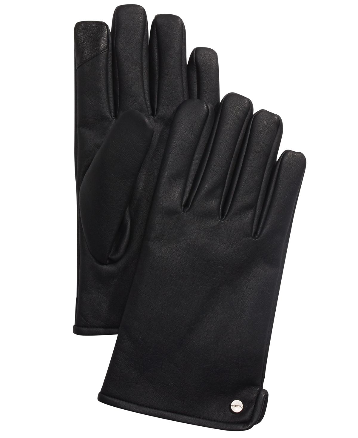 Calvin Klein Faux-leather Touch-screen Gloves Black