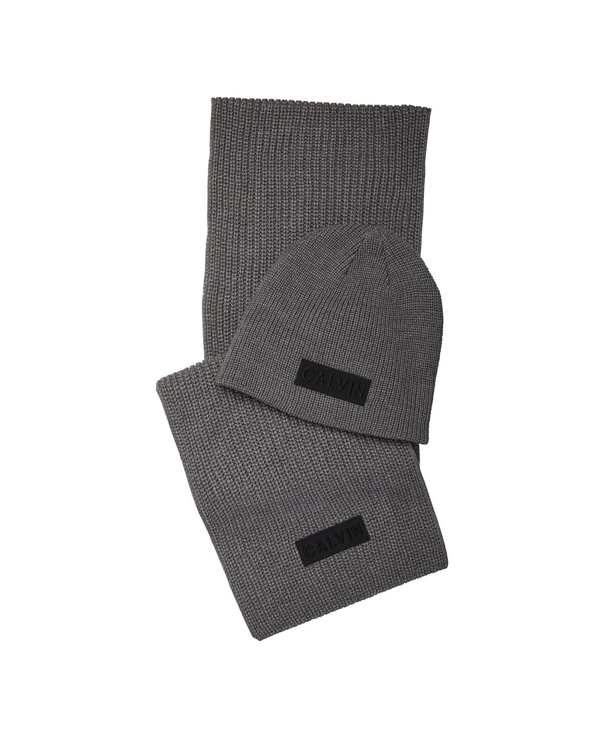 Calvin Klein Scarf And Beanie Set Heather Gray