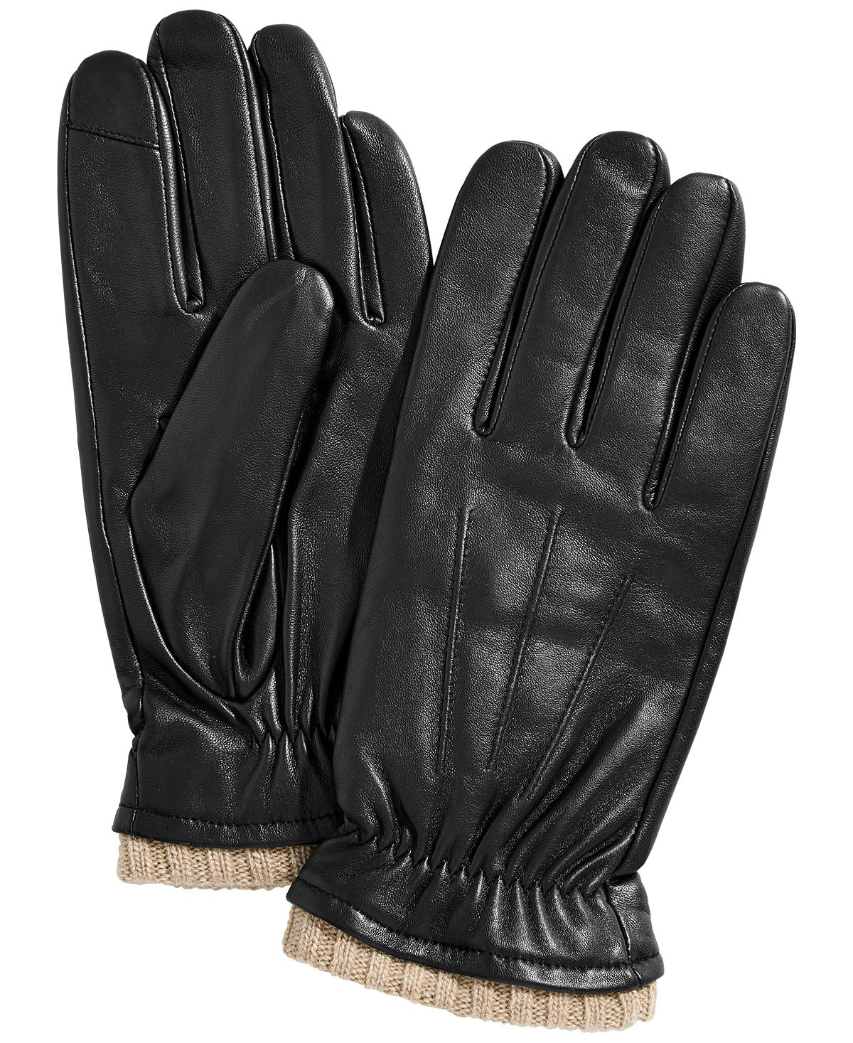 Club Room Leather Gloves Black