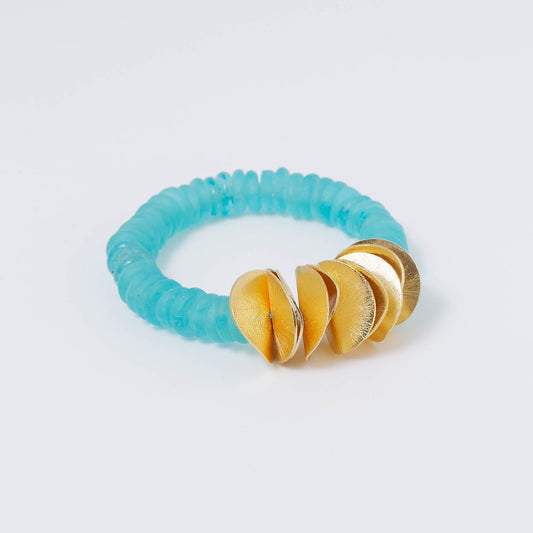 Coastal Grit Caribbean Aqua Seascape Bracelet