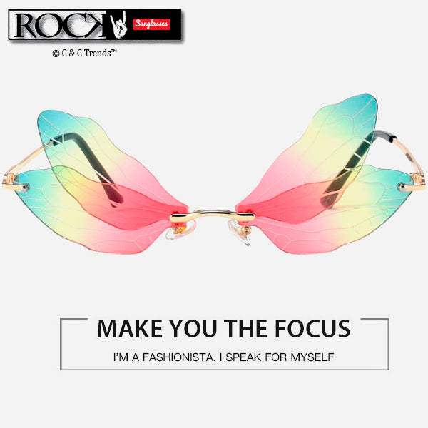 Cool Rimless Dragonfly Wing Sunglasses 1b
