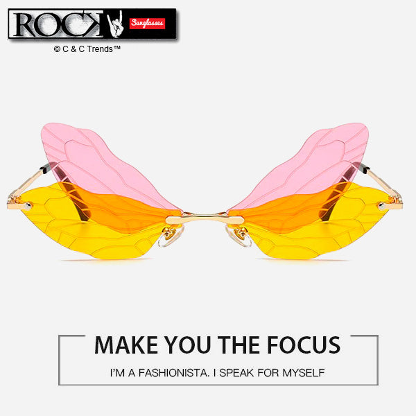 Cool Rimless Dragonfly Wing Sunglasses 4a