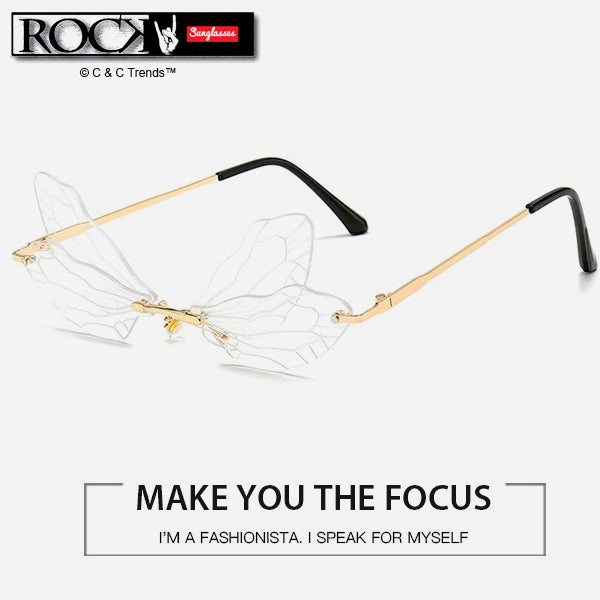 Cool Rimless Dragonfly Wing Sunglasses 6a