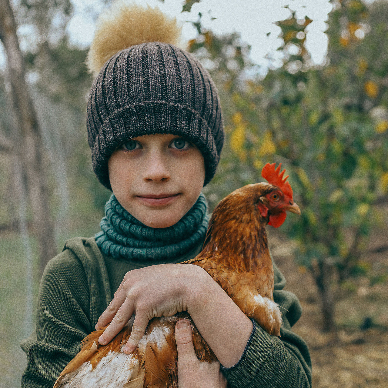 Kids Neckwarmer Tube Scarf in 100% Baby Alpaca