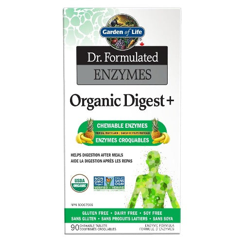 Garden of Life Dr. Formulated Enzymes Organic Digest+ - 90 Chewable Tablets