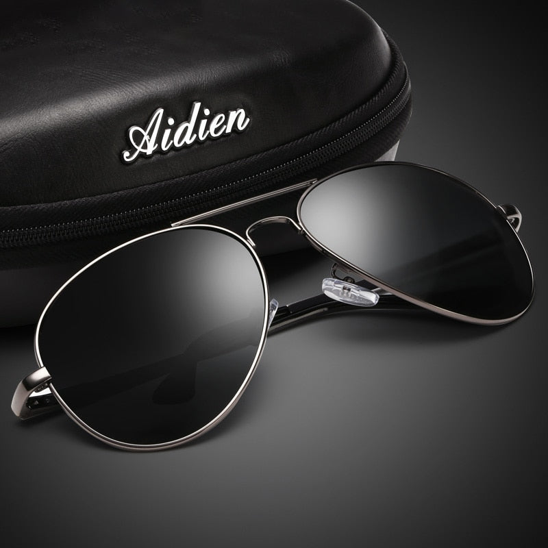Aidien Unisex Full Rim Alloy Frame Myopic Lens Sunglasses 6088 Sunglasses Aidien Black 0