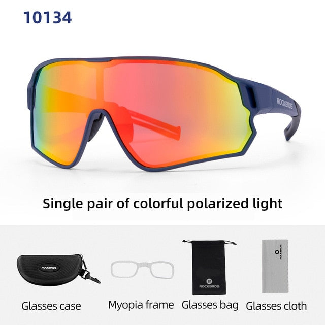 Rockbros Polarized Cycling Glasses 5 Lens Clear Bike Glasses Eyewear Uv400 Outdoor Sport Sunglasses Men Women Cycling Sunglasses RockBros 10134 China 5lens or 1lens