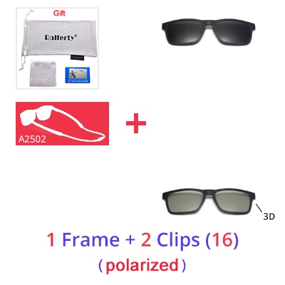 Ralferty Men Eye Glasses Frame Magnet Clip On Sport Sunglasses Women Anti Blue Square Hanging Neck Eyeglass Clip On Sunglasses Ralferty 1Frame 2 Clips 16 Full black frame