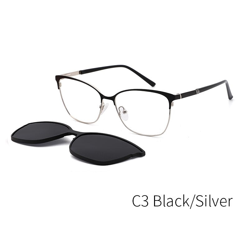 Men's Glasses Clip On Sunglasses Polarized 2 In 1 Magnet Dp33108 Clip On Sunglasses Kansept DP33108C3