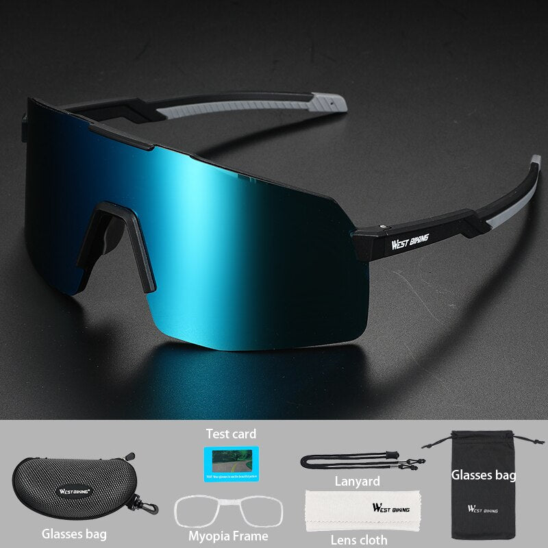 West Biking Unisex Full Rim Acetate Polarized Sport Sunglasses YP0703135 Sunglasses West Biking Polarized Bblue China