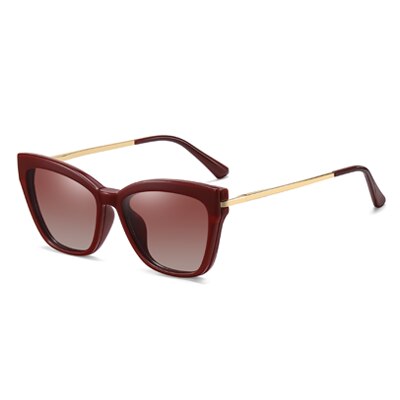 Ralferty Women's Sunglasses Magnet Clips On Glasses Anti Blue Light F95337 Sunglasses Ralferty C3 Red As picture