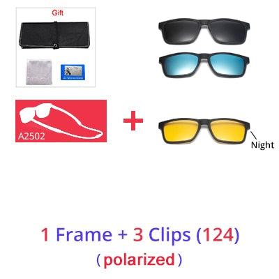 Ralferty Men Eye Glasses Frame Magnet Clip On Sport Sunglasses Women Anti Blue Square Hanging Neck Eyeglass Clip On Sunglasses Ralferty 1Frame 3 Clips 124 Full black frame