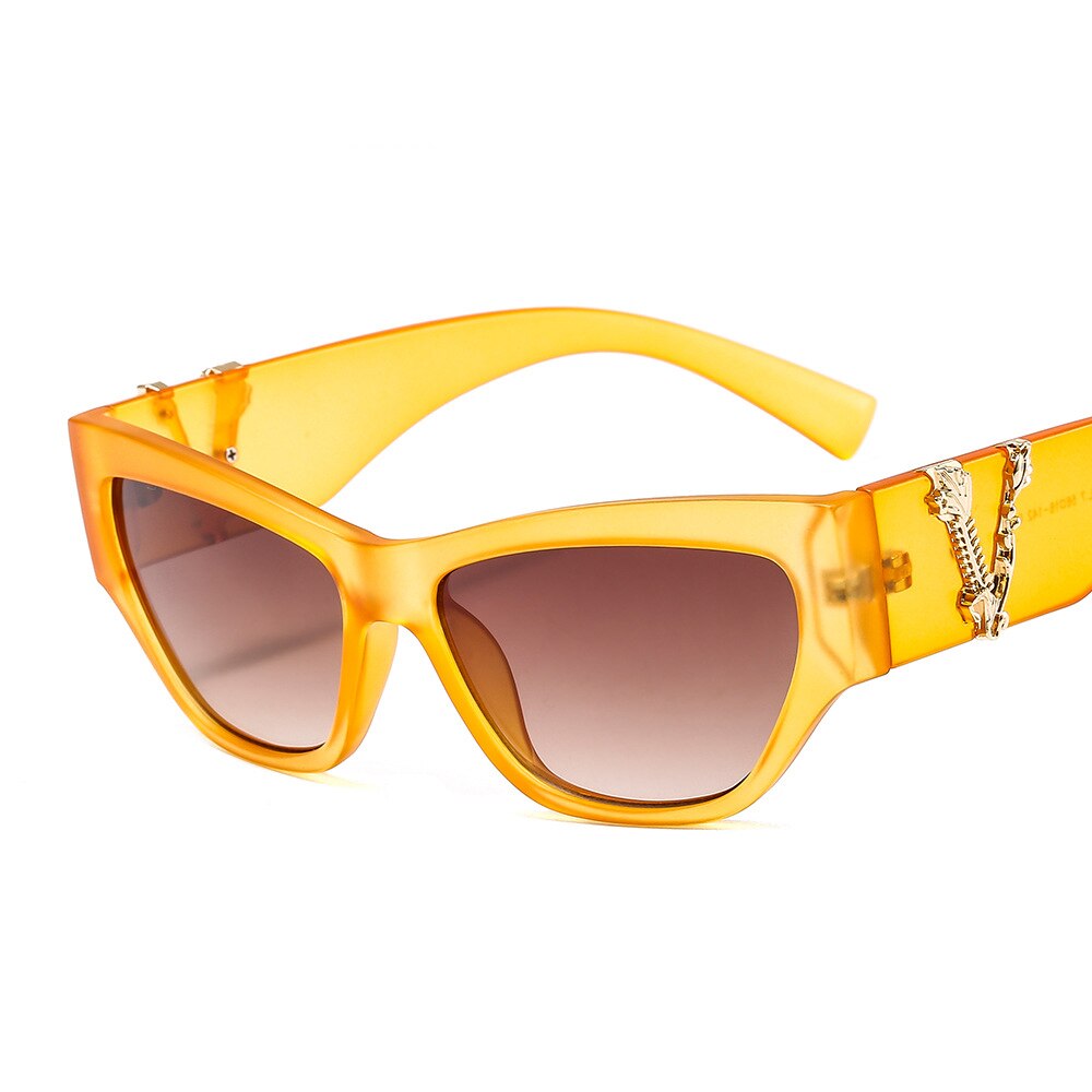 CCSpace Women's Full Rim Cat Eye Resin Frame Sunglasses 46538 Sunglasses CCspace Sunglasses C7Orange