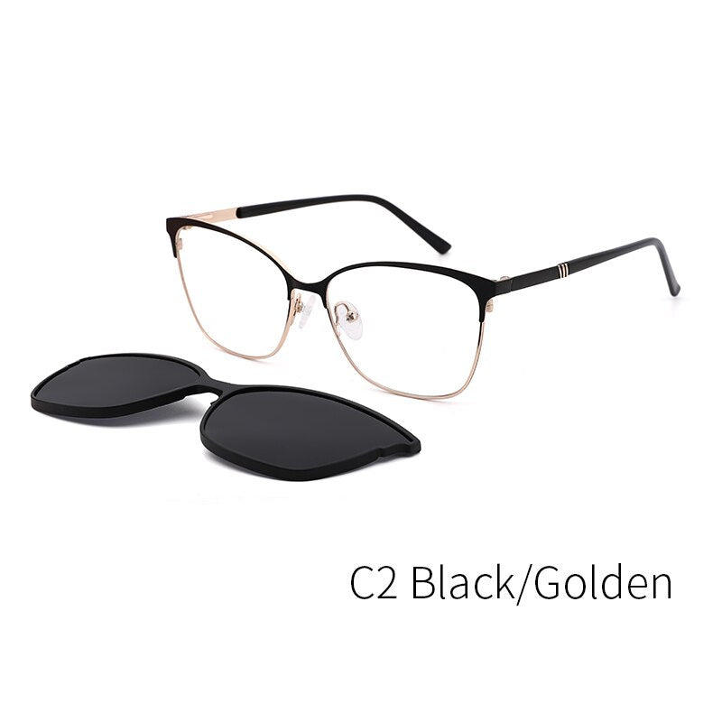 Men's Glasses Clip On Sunglasses Polarized 2 In 1 Magnet Dp33108 Clip On Sunglasses Kansept DP33108C2