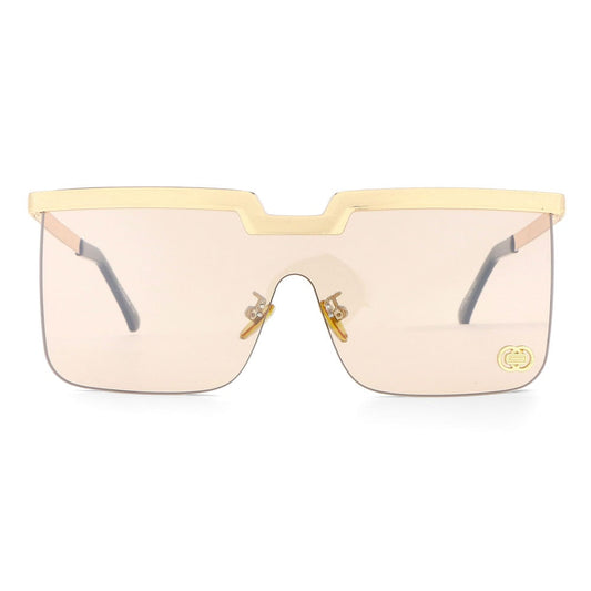 CCSpace Women's Rimless Oversized Square One Lens Alloy Frame Sunglasses 51121 Sunglasses CCspace Sunglasses Champagne 51121SU