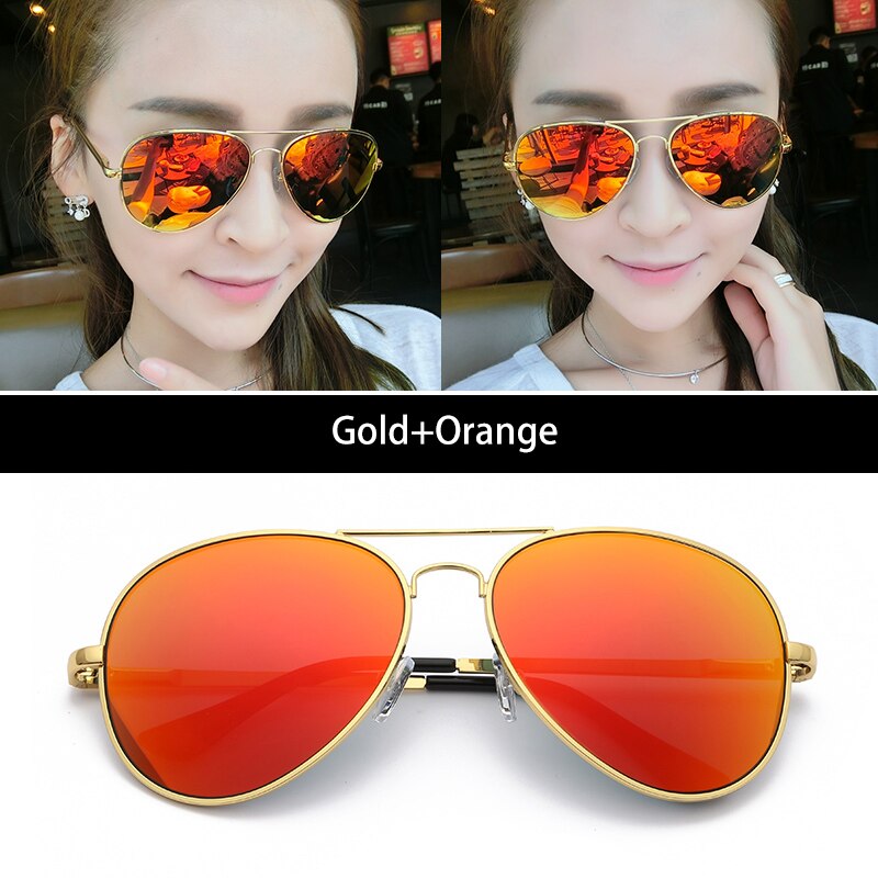 Aidien Unisex Alloy Aviation Myopic Lens Sunglasses Pink Silver Orange Green 6606 Sunglasses Aidien Orange 0