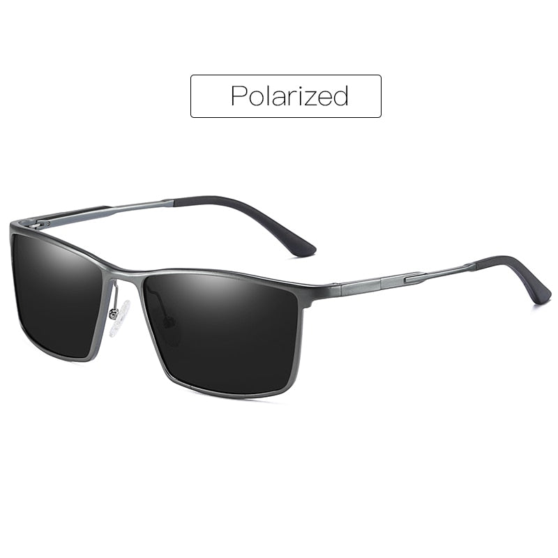 Aidien Unisex Full Rim Aluminum Magnesium Square Frame Myopic Lens Sunglasses B8676 Sunglasses Aidien Black 0