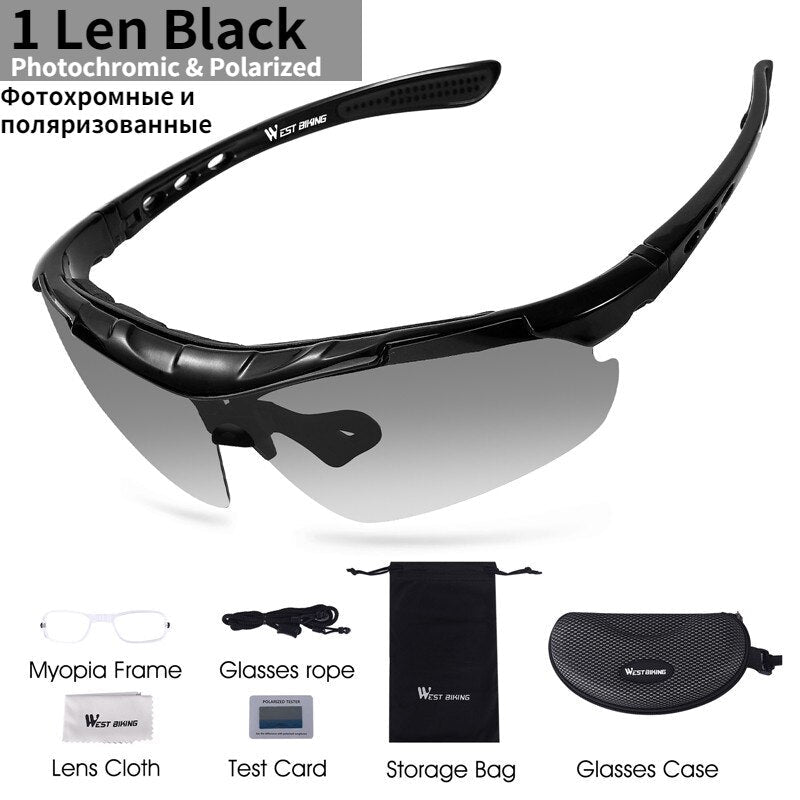 West Biking Unisex Full Rim Rectangle Acetate Polarized Sport Sunglasses YP0703111-135-136 Sunglasses West Biking Photochromic 1Len China