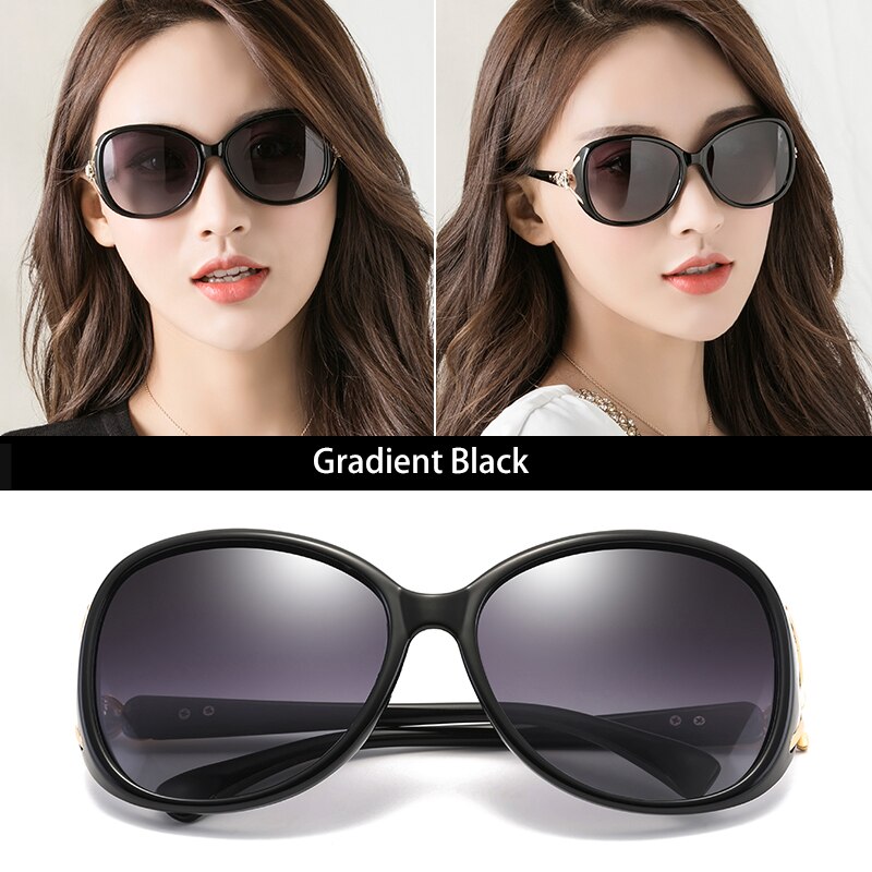 Aidien Women's Polycarbonate Frame Sunglasses Customizable Lenses 8842 Sunglasses Aidien Gradient Black 0