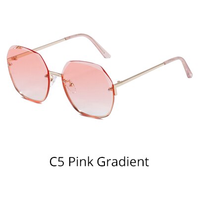 Ralferty Women's Sunglasses Oversize Round Irregular W3006 Sunglasses Ralferty C5 Pink Gradient China As picture