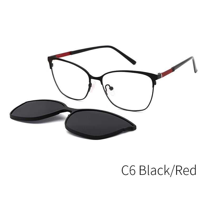 Men's Glasses Clip On Sunglasses Polarized 2 In 1 Magnet Dp33108 Clip On Sunglasses Kansept DP33108C6