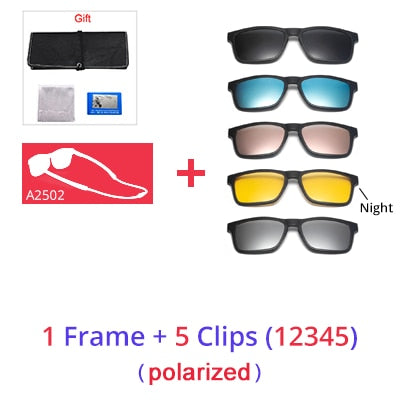 Ralferty Men Eye Glasses Frame Magnet Clip On Sport Sunglasses Women Anti Blue Square Hanging Neck Eyeglass Clip On Sunglasses Ralferty 1Frame 5 Clips 12345 Full black frame