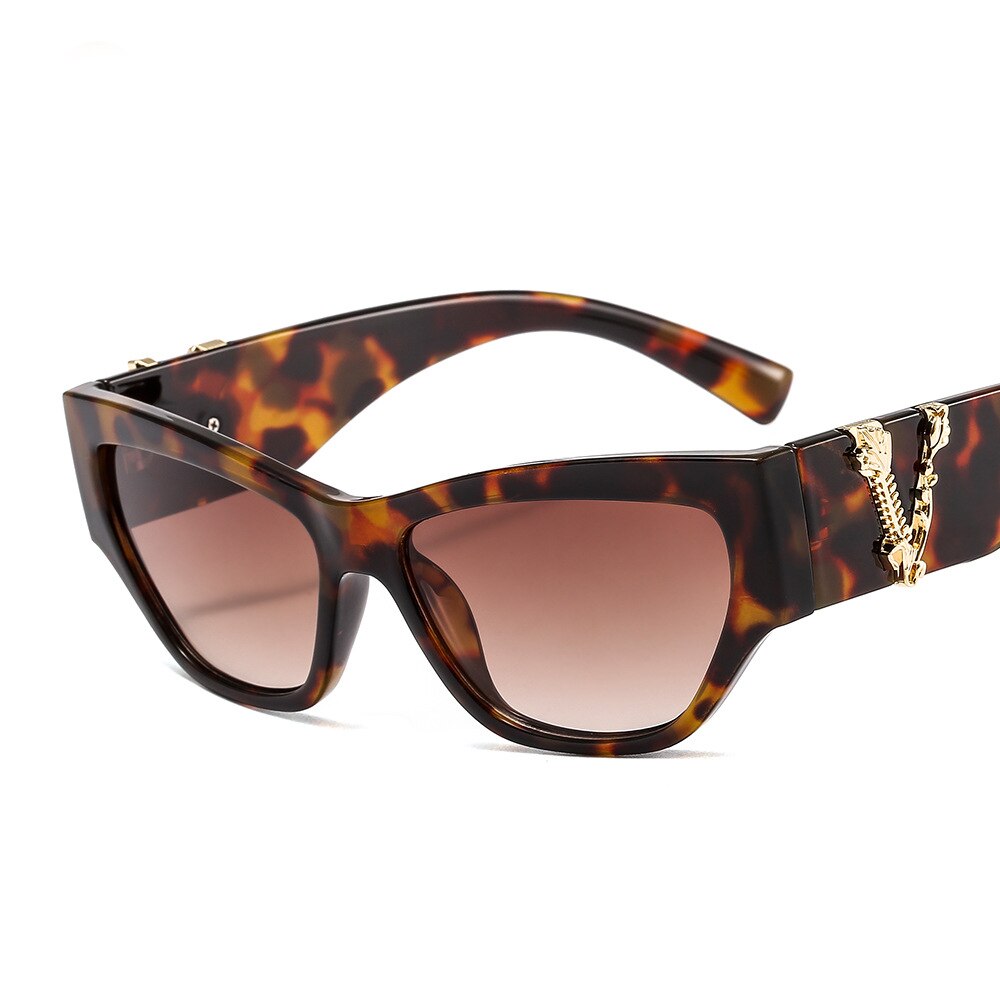 CCSpace Women's Full Rim Cat Eye Resin Frame Sunglasses 46538 Sunglasses CCspace Sunglasses C2Leopard