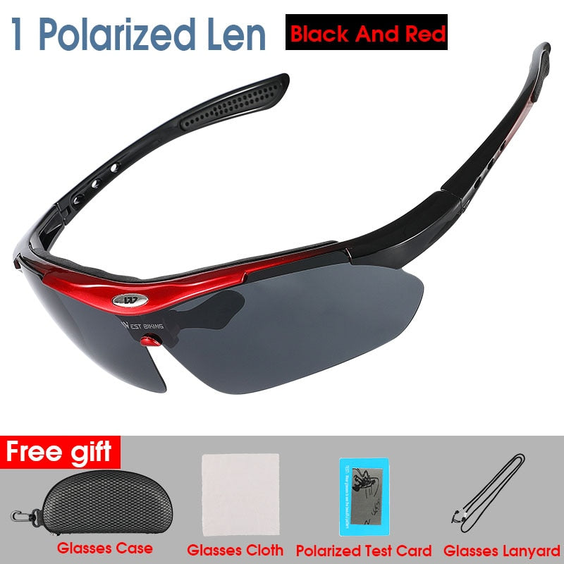 West Biking Unisex Full Rim Rectangle Acetate Polarized Sport Sunglasses YP0703111-135-136 Sunglasses West Biking 136 Red 1Len China