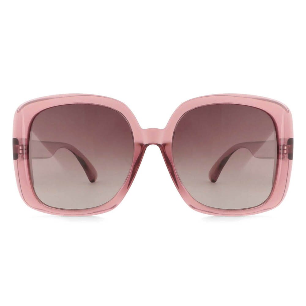 CCSpace Women's Full Rim Oversized Square Resin Frame Sunglasses 53656 Sunglasses CCspace Sunglasses Purple