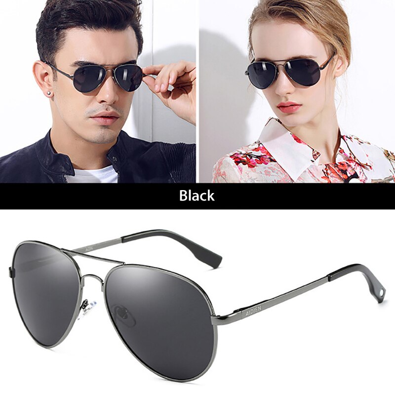 Aidien Unisex Alloy Aviation Myopic Lens Sunglasses Black Blue Brown 6606 Sunglasses Aidien Black 0