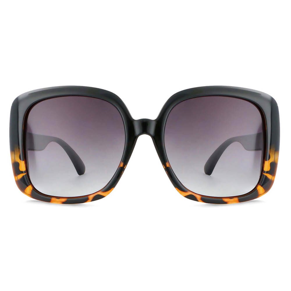 CCSpace Women's Full Rim Oversized Square Resin Frame Sunglasses 53656 Sunglasses CCspace Sunglasses black-leopard