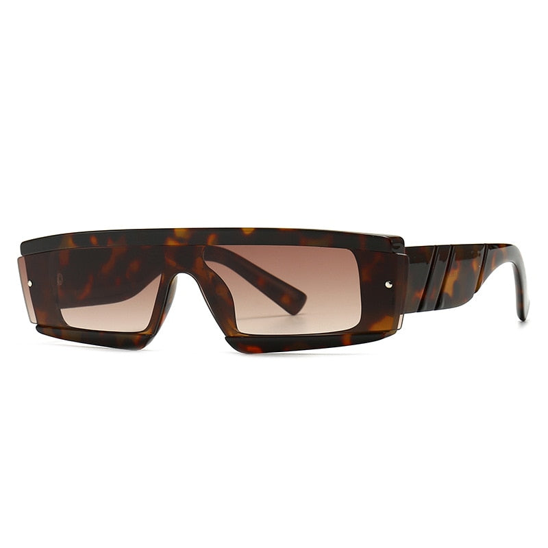 CCSpace Unisex Full Rim Square Resin One Lens Steam Punk Frame Sunglasses 46532 Sunglasses CCspace Sunglasses C3Leopard