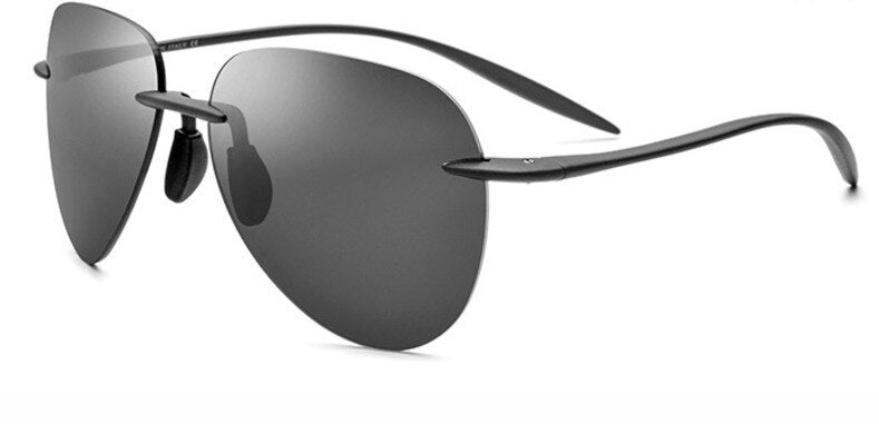 Men's Sunglasses Rimless Resin Titanium Th0032 Sunglasses Brightzone Gray