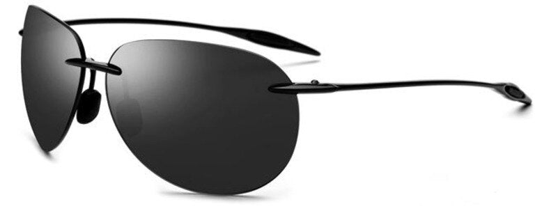 Men's Sunglasses Rimless Alloy Tac Pilot Tm0030 Sunglasses Brightzone Black-Gray