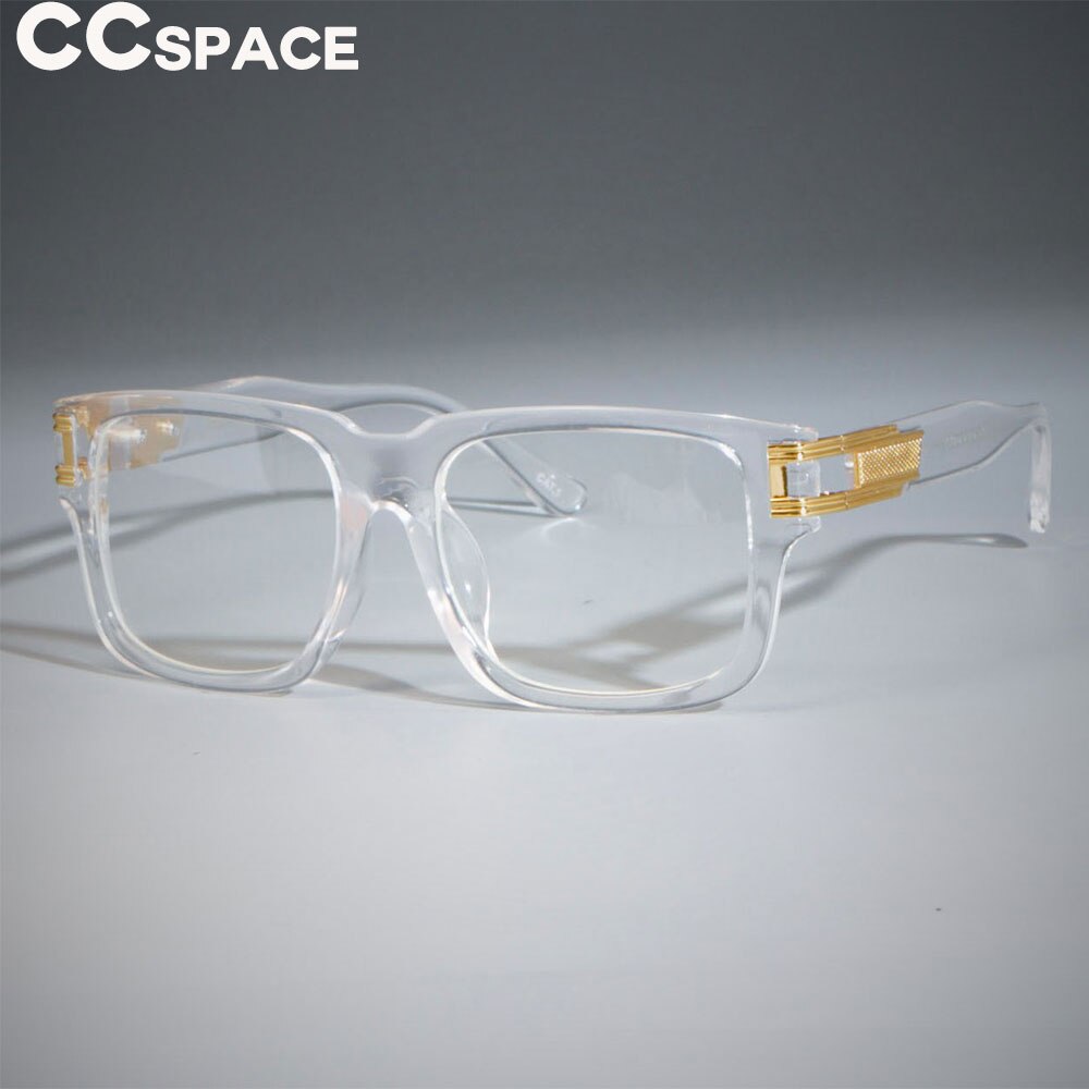 CCSpace Men's Full Rim Oversized Square Resin Frame Sunglasses SU139 Sunglasses CCspace Sunglasses C1 clear clear