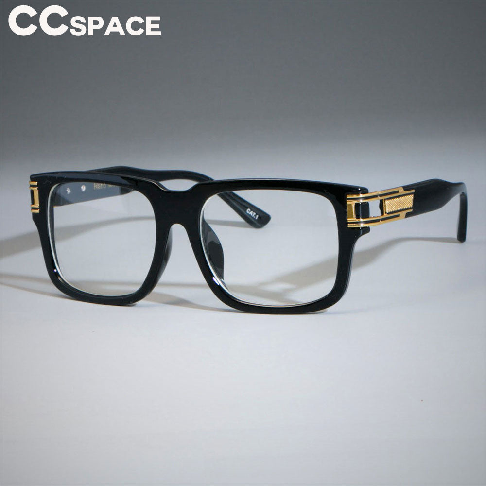 CCSpace Men's Full Rim Oversized Square Resin Frame Sunglasses SU139 Sunglasses CCspace Sunglasses C3 black clear
