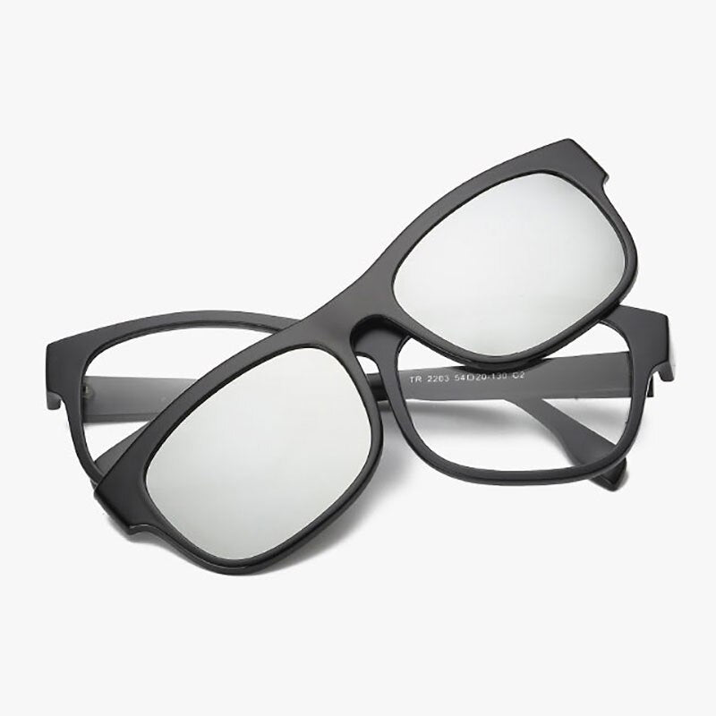 Reven Jate 2203 Plastic Polarized Sunglasses Frame With Magnetic Super Light Mirror Coating Sunglasses Reven Jate Silver