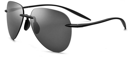 Men's Sunglasses Rimless Resin Titanium Th0032 Sunglasses Brightzone Black-Gray