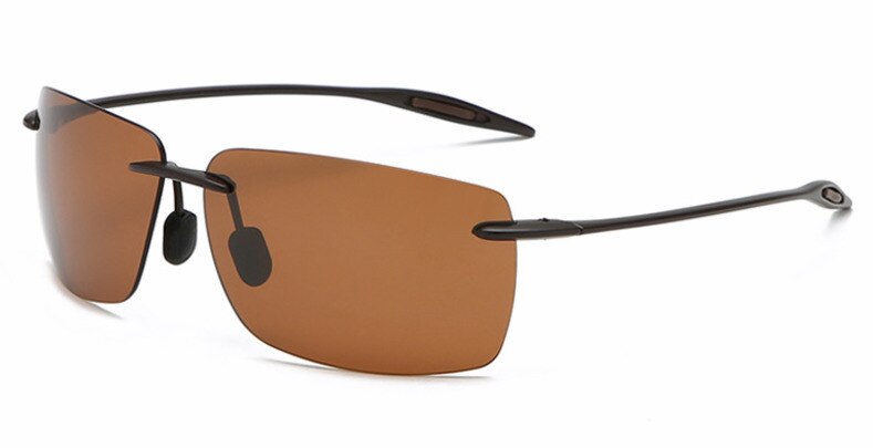 Men's Sunglasses Rimless Ultra-light TR90 Sunglasses Brightzone Brown