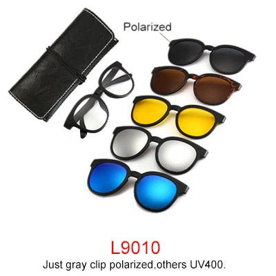 Ralferty Magnet Sunglasses Men Women Luxury Brand Polarized Uv400 5 In 1 Clip On Grade Glasses Frame Sunglasses Ralferty L9010
