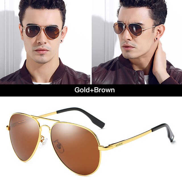 Aidien Unisex Alloy Aviation Myopic Lens Sunglasses Black Blue Brown 6606 Sunglasses Aidien Brown 0