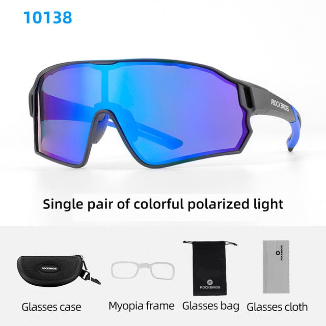 Rockbros Polarized Cycling Glasses 5 Lens Clear Bike Glasses Eyewear Uv400 Outdoor Sport Sunglasses Men Women Cycling Sunglasses RockBros 10138 China 5lens or 1lens