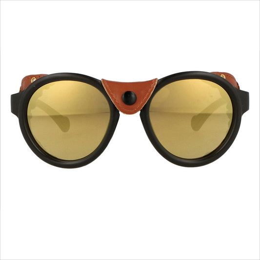 CCSpace Unisex Full Rim Round Steampunk Resin Frame Sunglasses 46311 Sunglasses CCspace Sunglasses Gold 46311